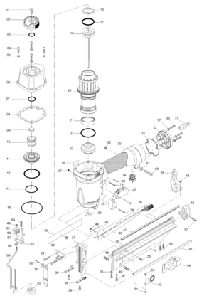 Part Location Diagram of 9R209640 DeWALT MAGAZINE